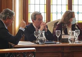 Los concejales de Vox, en el pleno.