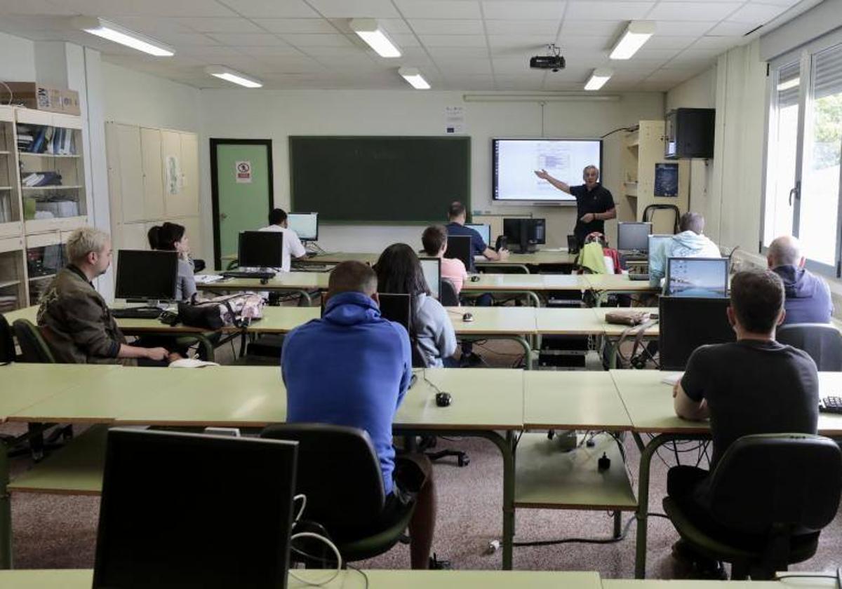 Alumnos en un instituto de Valladolid.