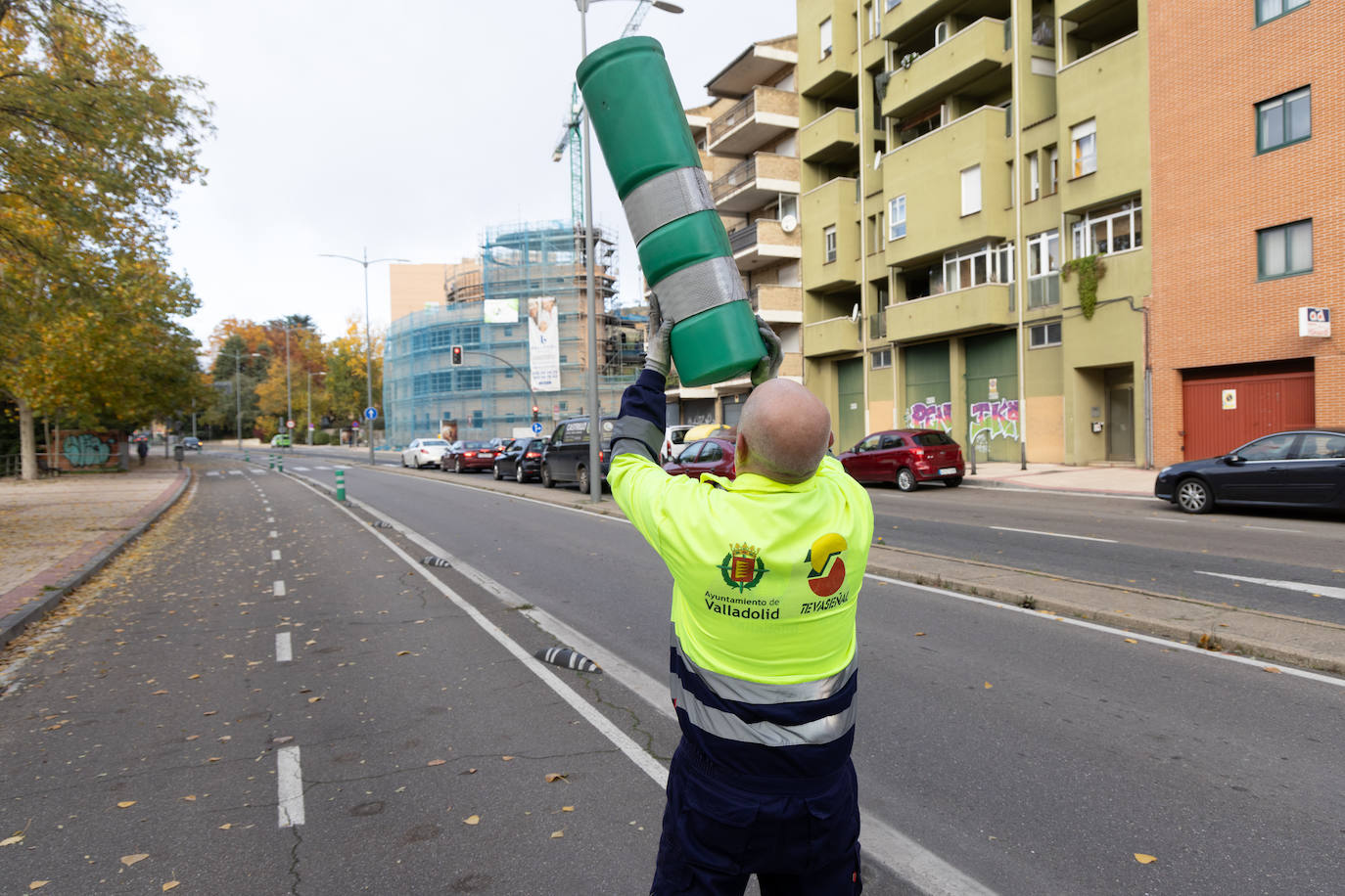 Así ha desaparecido el carril bici en la avenida de Gijón