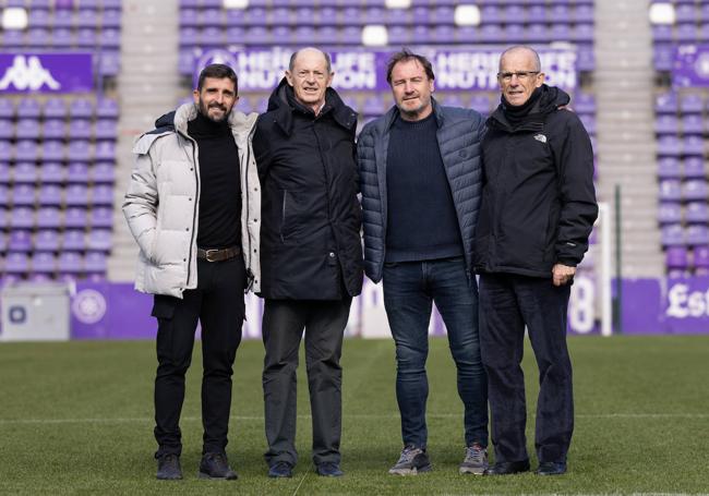 Víctor, Minguela, Juan Carlos y Landáburu pisan el césped de Zorrilla.