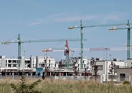 Viviendas en construcción en Valladolid.