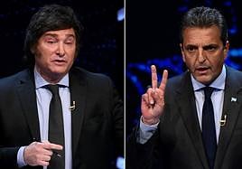 Javier Milei y Sergio Massa.