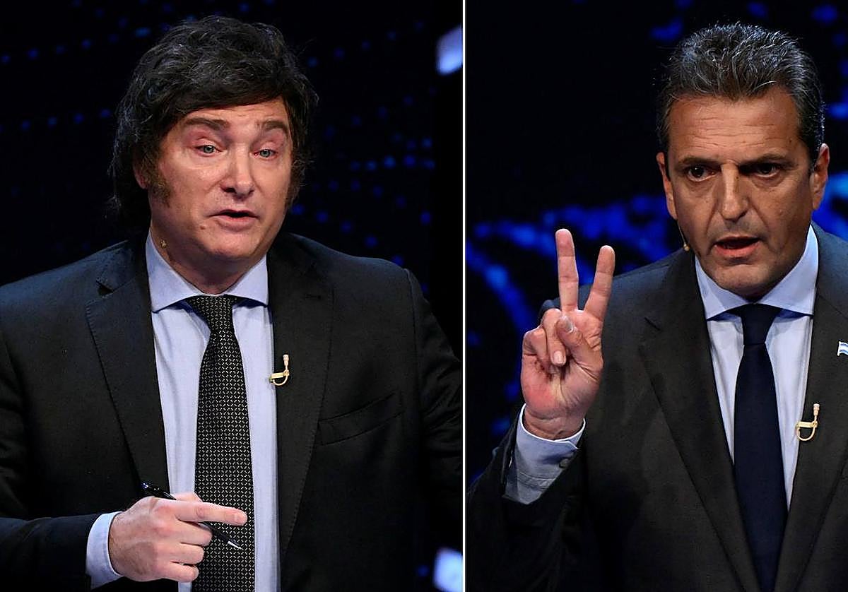 Javier Milei y Sergio Massa.