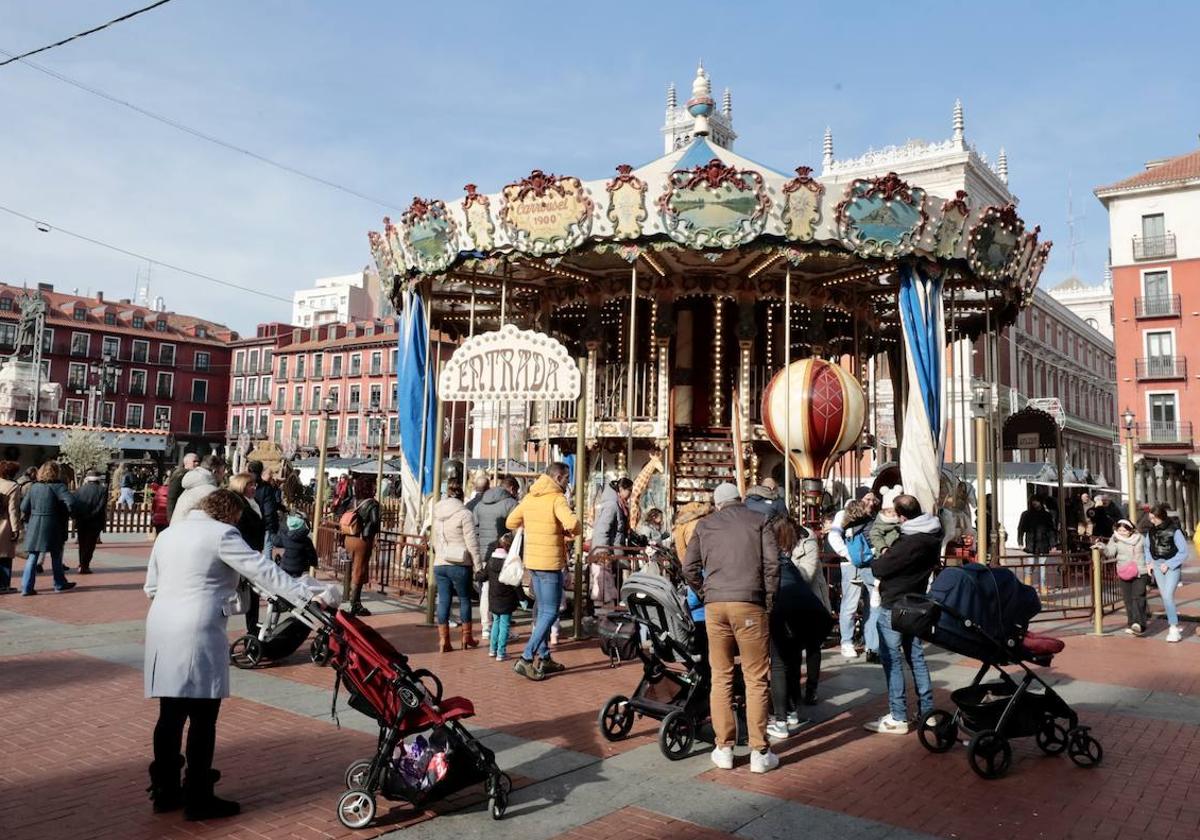 Carrusel en la Plaza Mayor de Valladolid.