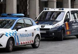 Policía Local y Policía Nacional, en una calle de Segovia.