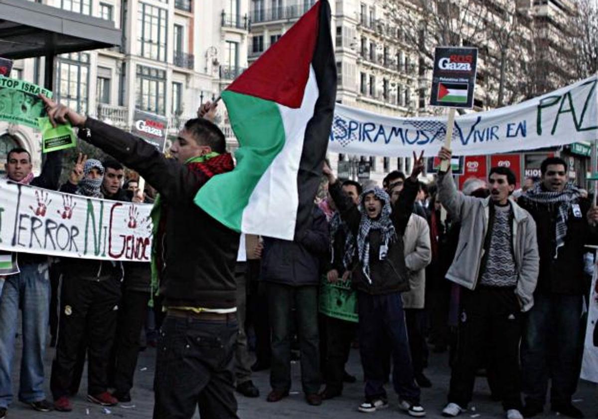 Imagen de archivo de una manifestación en favor de Palestina en Valladolid.