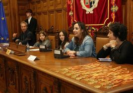 La alcaldesa de Palencia, Miriam Andrés, en el pleno infantil, que tuvo lugar la semana pasada.