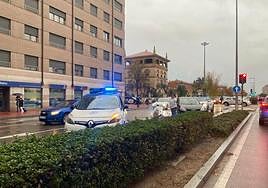 Policía Municipal, este jueves por la mañana en Arco de Ladrillo.
