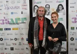 Arturo Dueñas y Ana Garcés, en la inauguración del Aguilar Film Festival.