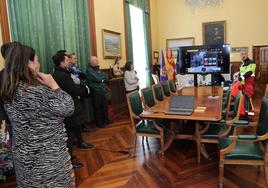 Presentación del nuevo dron en el Ayuntamiento de Palencia.