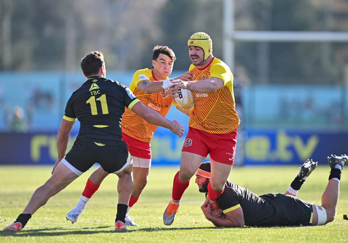 Una acción de ataque de los Iberians en el partido disputado en Tiflis.