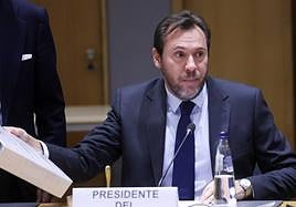 Óscar Puente este lunes en el Consejo de Ministros de Transportes de la UE.