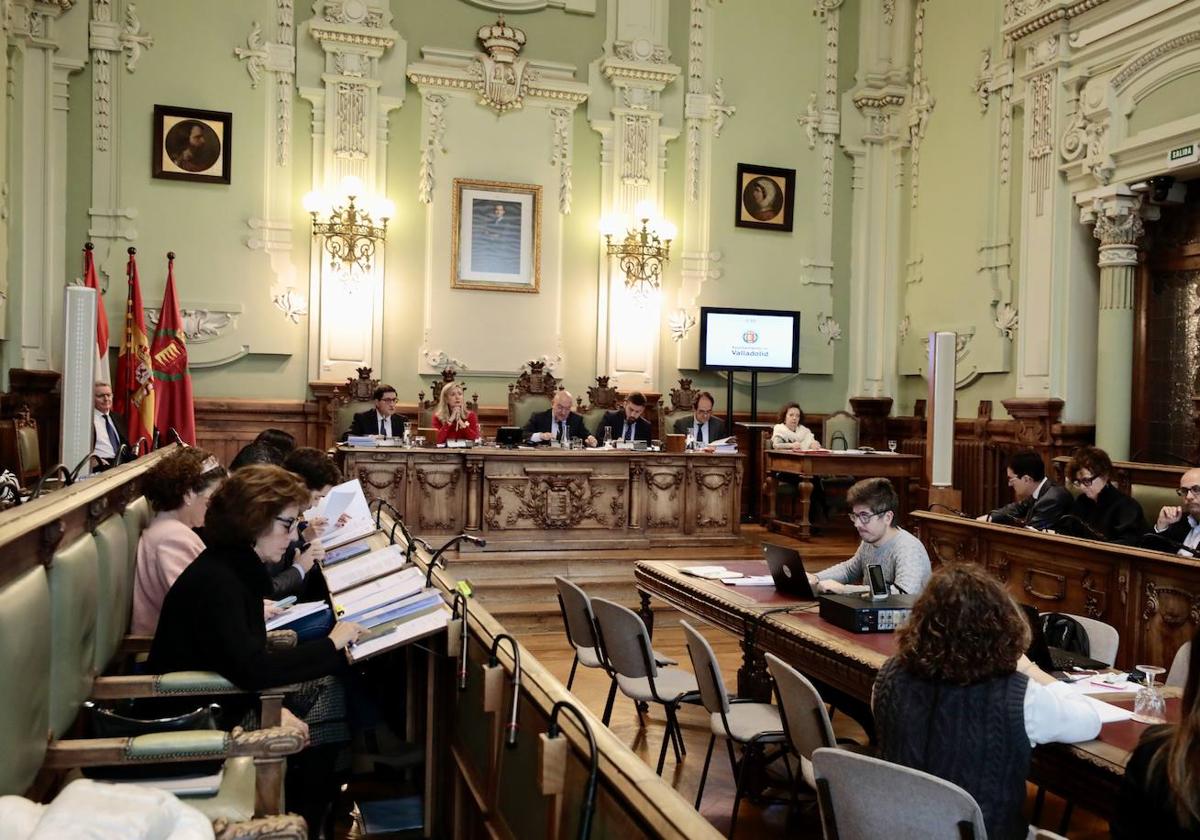 Imagen del último pleno celebrado en el Ayuntamiento de Valladolid.