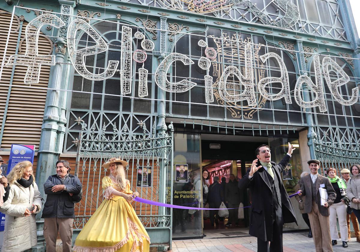 Recreación teatral de la época, este sábado en la Plaza de Abastos de Palencia.