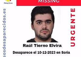 Cartel en el que se alerta de la desaparición de Raúl Tierno.