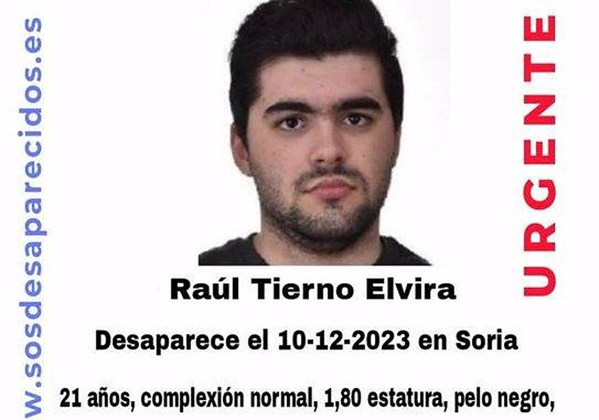 Cartel en el que se alerta de la desaparición de Raúl Tierno.