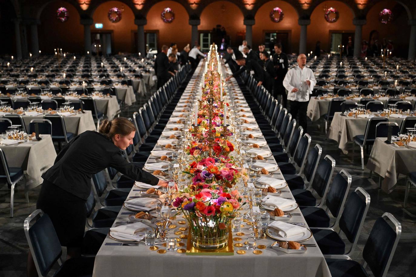 Comedor de la gala oficial de los Premios Nobel.