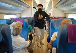 Imagen de archivo de una visita teatralizada en el Tren del Vino.