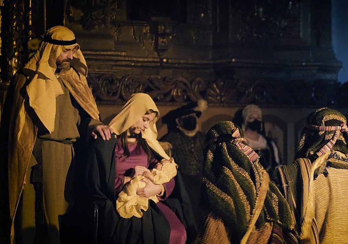 Momento de la representación del Auto del Nacimiento, la primera obra de teatro en castellano de autor reconocido.