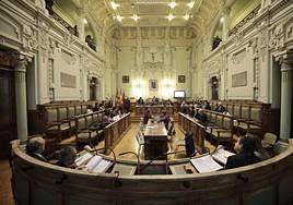 El salón de plenos, durante la sesión ordinaria.