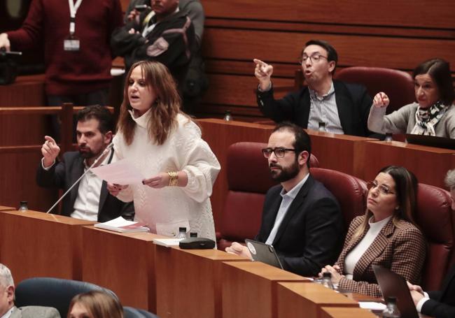 La bancada socialista, durante el pleno.