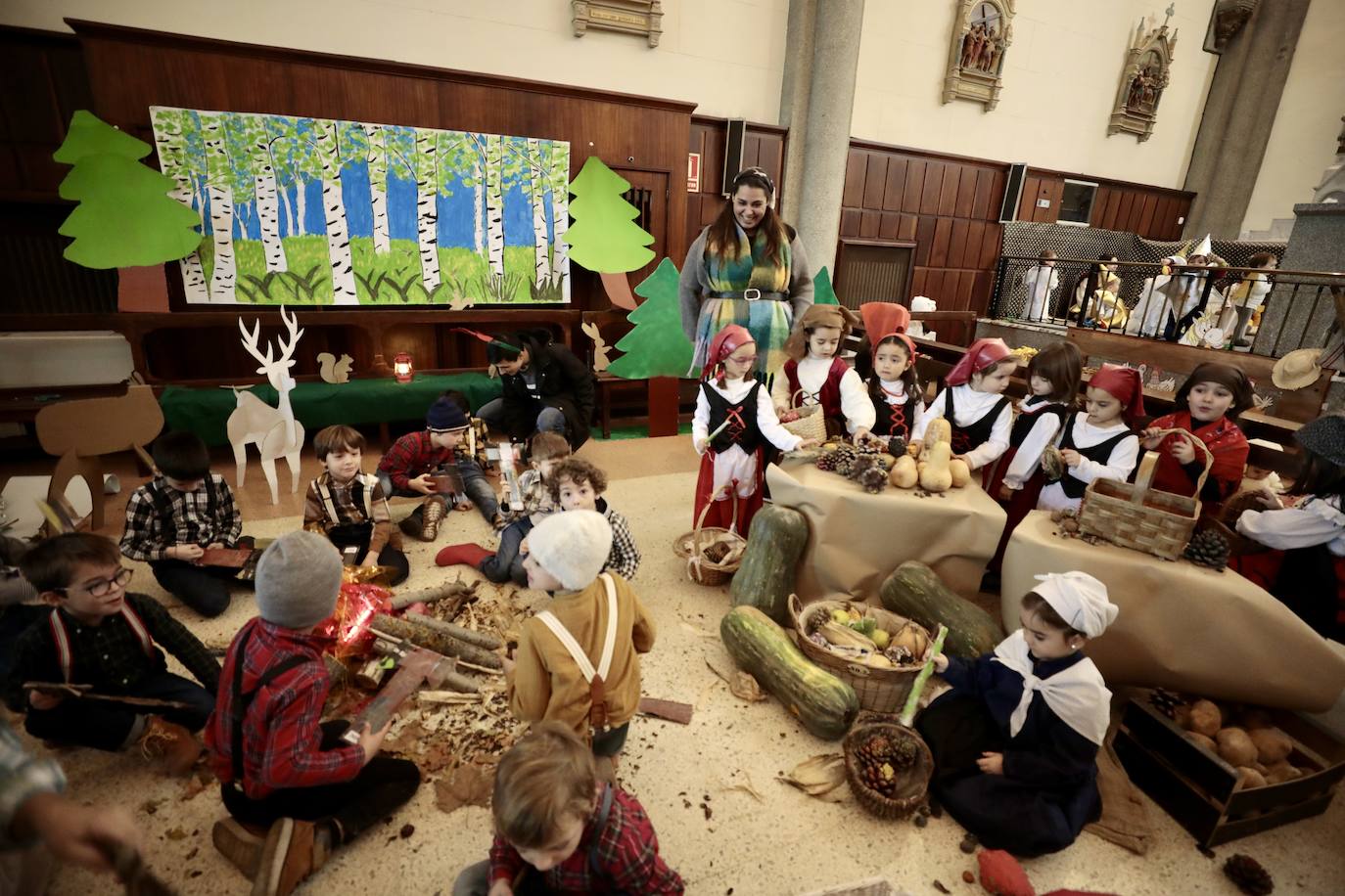 Belén viviente en el Colegio de Nuestra Señora de Lourdes en Valladolid