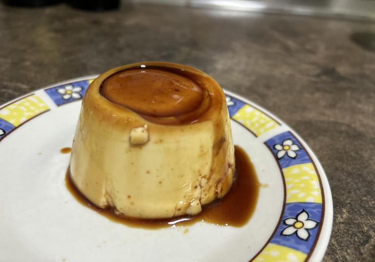 El flan, listo para degustar.