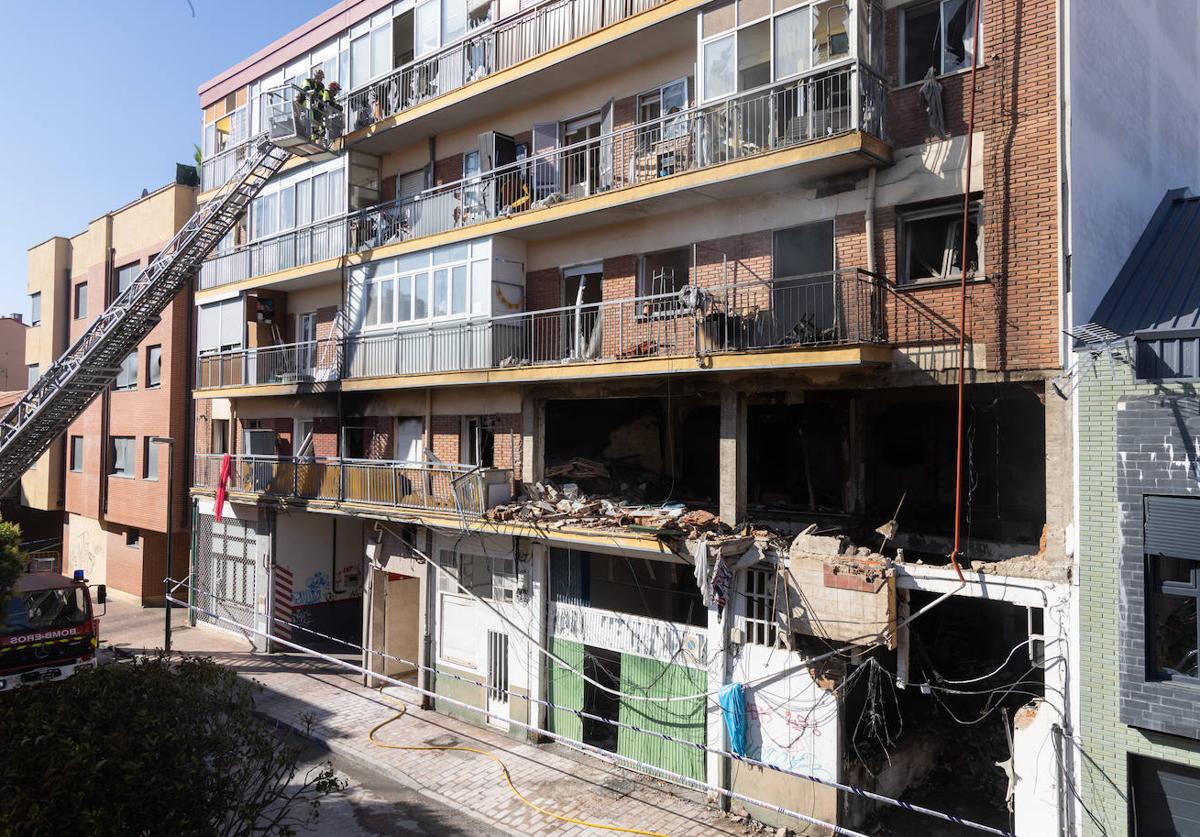 Estado en el que quedó el edificio de Goya tras la explosión el 1 de agosto.