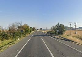 Carretera N-601 a las afueras de Olmedo, donde se produjo el vuelco.