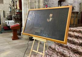 El exvoto taurino de la Colegiata de San Miguel Arcángel de Ampudia ya está restaurado.