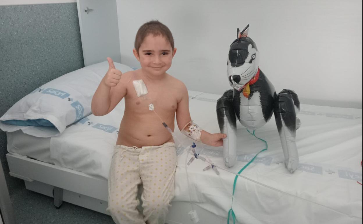 El pequeño Alberto en el Hospital de Salamanca. 