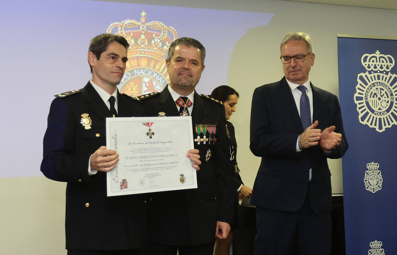 Acto para celebrar los 199 años de historia de la Policía Nacional de Palencia, este viernes.