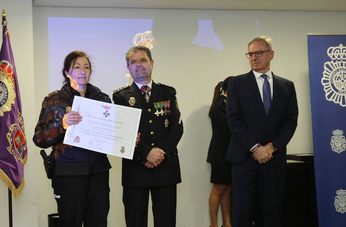 Acto para celebrar los 199 años de historia de la Policía Nacional de Palencia, este viernes.