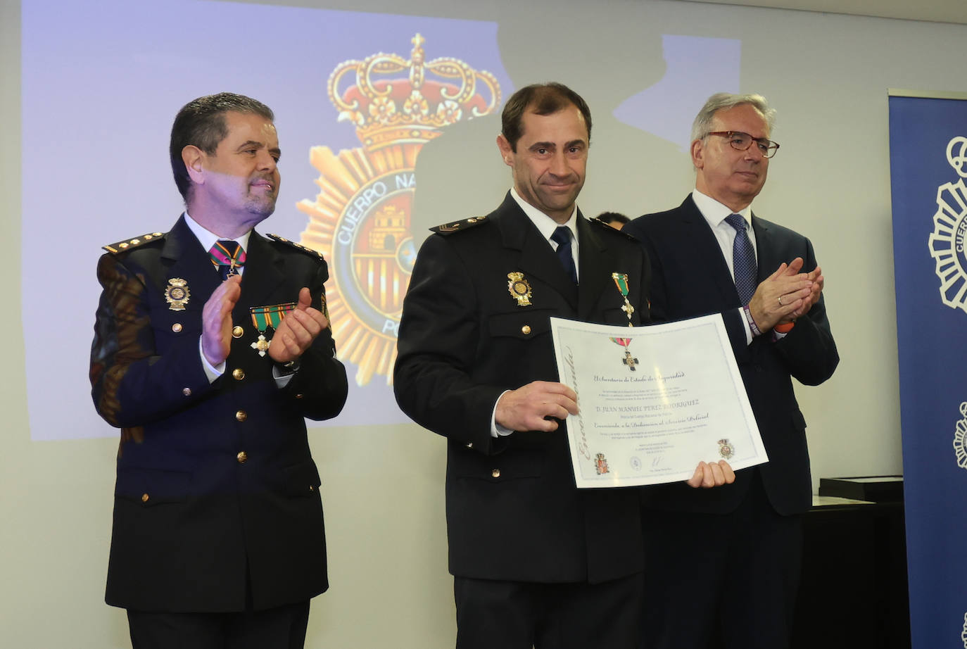 Acto para celebrar los 199 años de historia de la Policía Nacional de Palencia, este viernes.