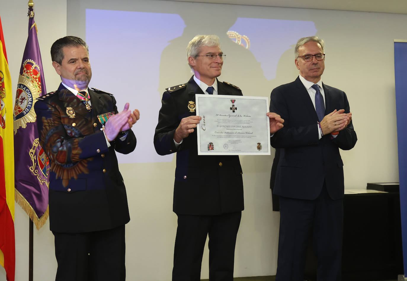 Acto para celebrar los 199 años de historia de la Policía Nacional de Palencia, este viernes.