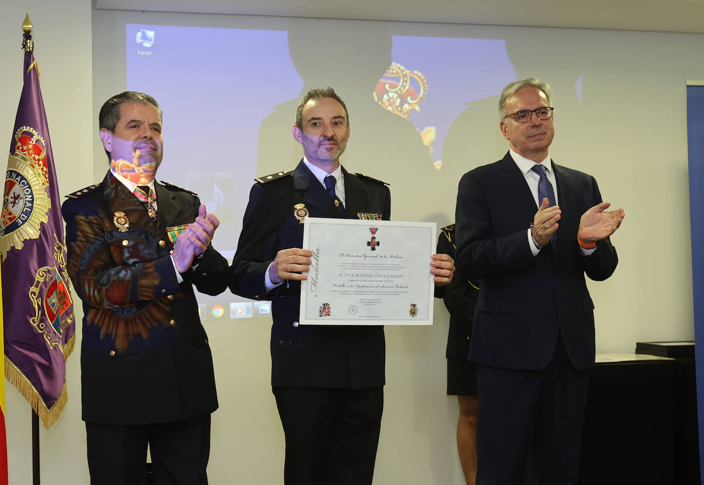 Acto para celebrar los 199 años de historia de la Policía Nacional de Palencia, este viernes.