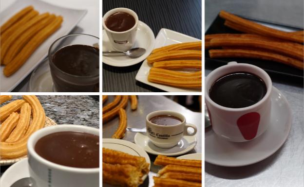 Diferentes propuestas de chocolate con churros de Valladolid 