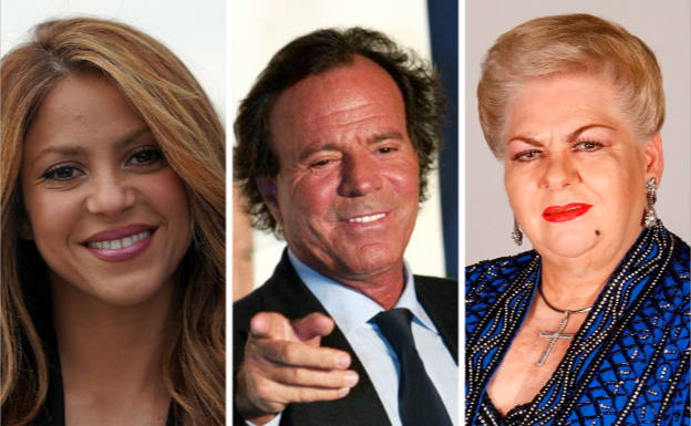 Shakira, Julio Iglesias y Paquita la del Barrio. 