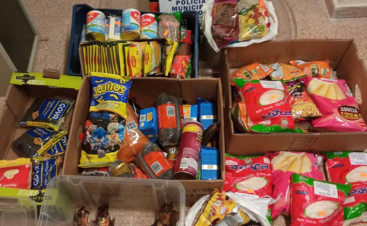 Productos en mal estado requisados por la Policía Municipal.