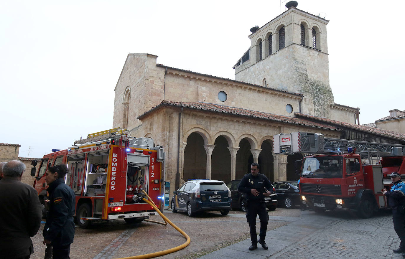 Incendio en la iglesia de la Trinidad. 