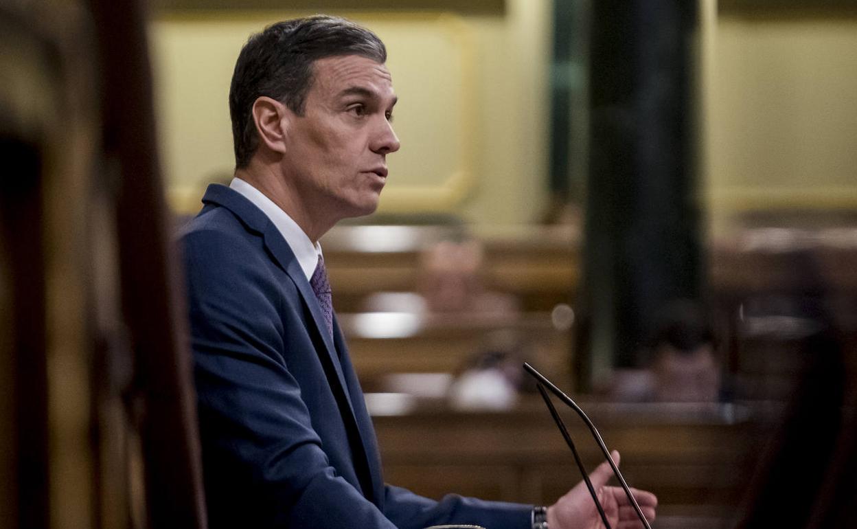 Pedro Sánchez, durante su última intervención en el Congreso de los Diputados, el pasado martes.