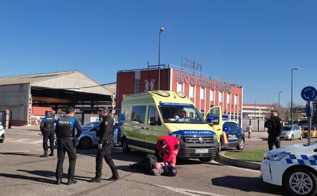 Herido leve un motorista tras un accidente en el Polígono de Argales