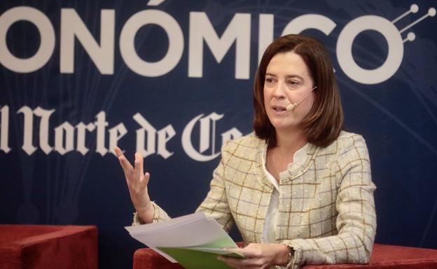 La presidenta de la AEB, Alejandra Kindelán, durante su intervención en el Foro Económico de El Norte de Castilla.