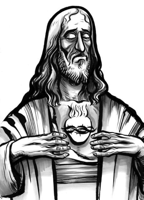 Imagen - Una de las ilustraciones de Jorge Consuegra sobre el Sagrado Corazón. 