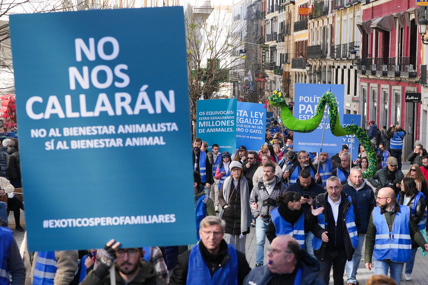 Manifestación en Madrid contra la ley de Bienestar Animal. 