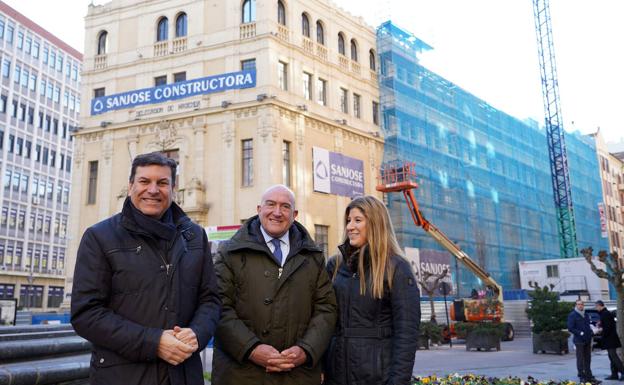 El lunes, en una visita a las obras de la antigua sede de Hacienda, en la Plaza Madrid. 