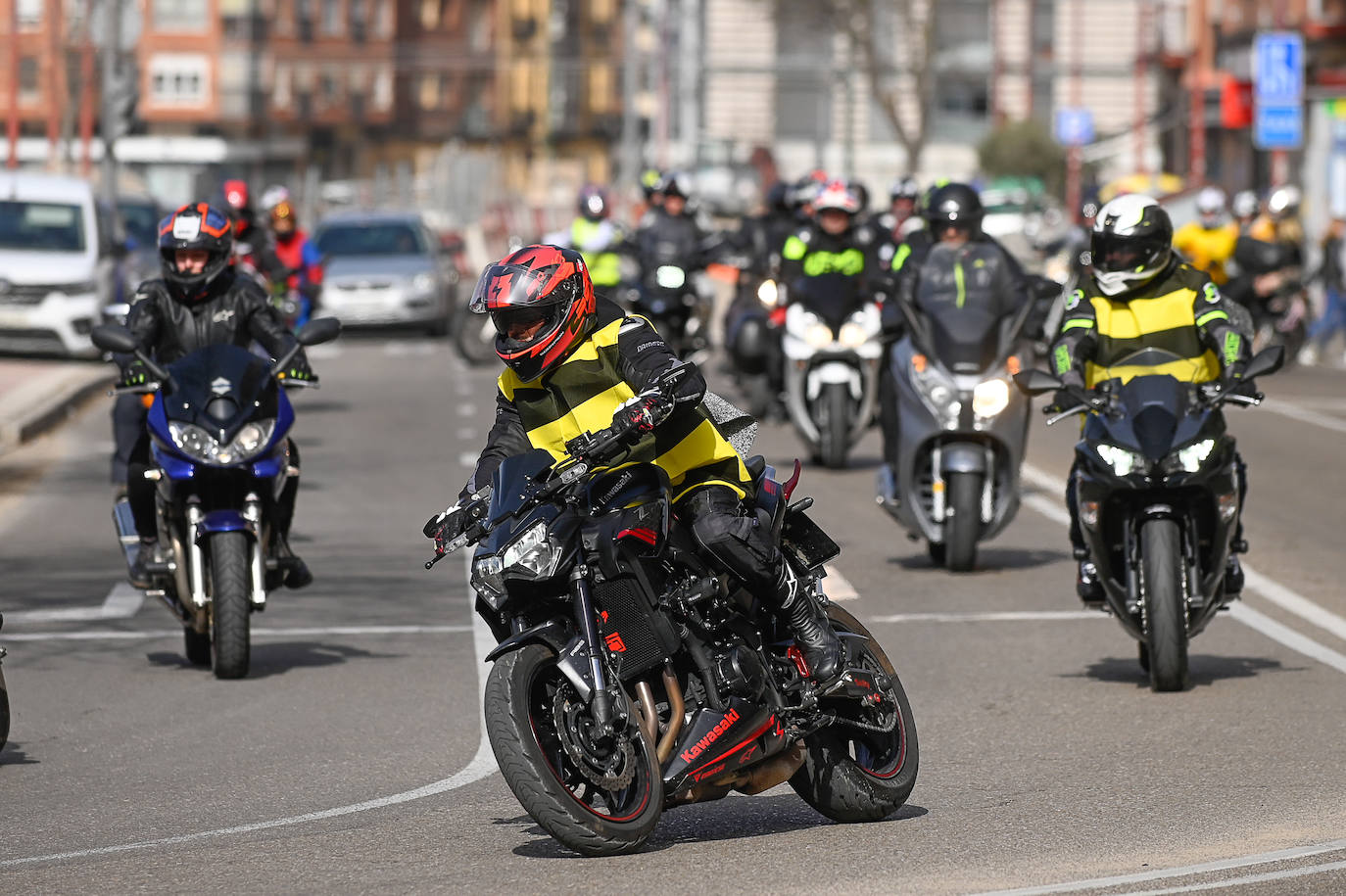 Un momento del desfile de carnaval en motos celebrado este domingo en Valladolid. 