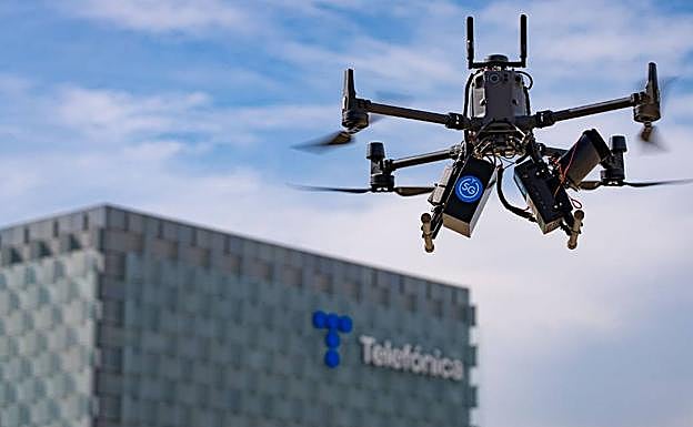Uno de los drones del proyecto pionero de Telefónica.