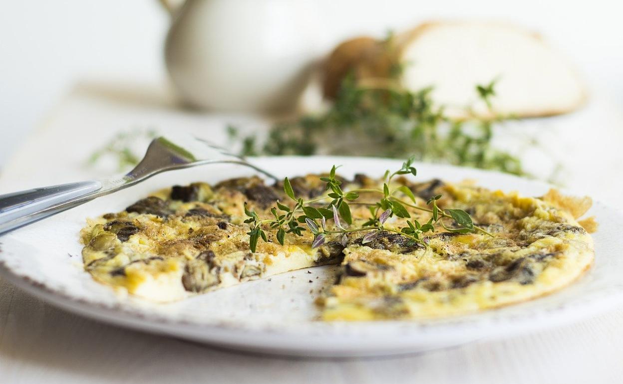 Receta de tortilla de champiñones