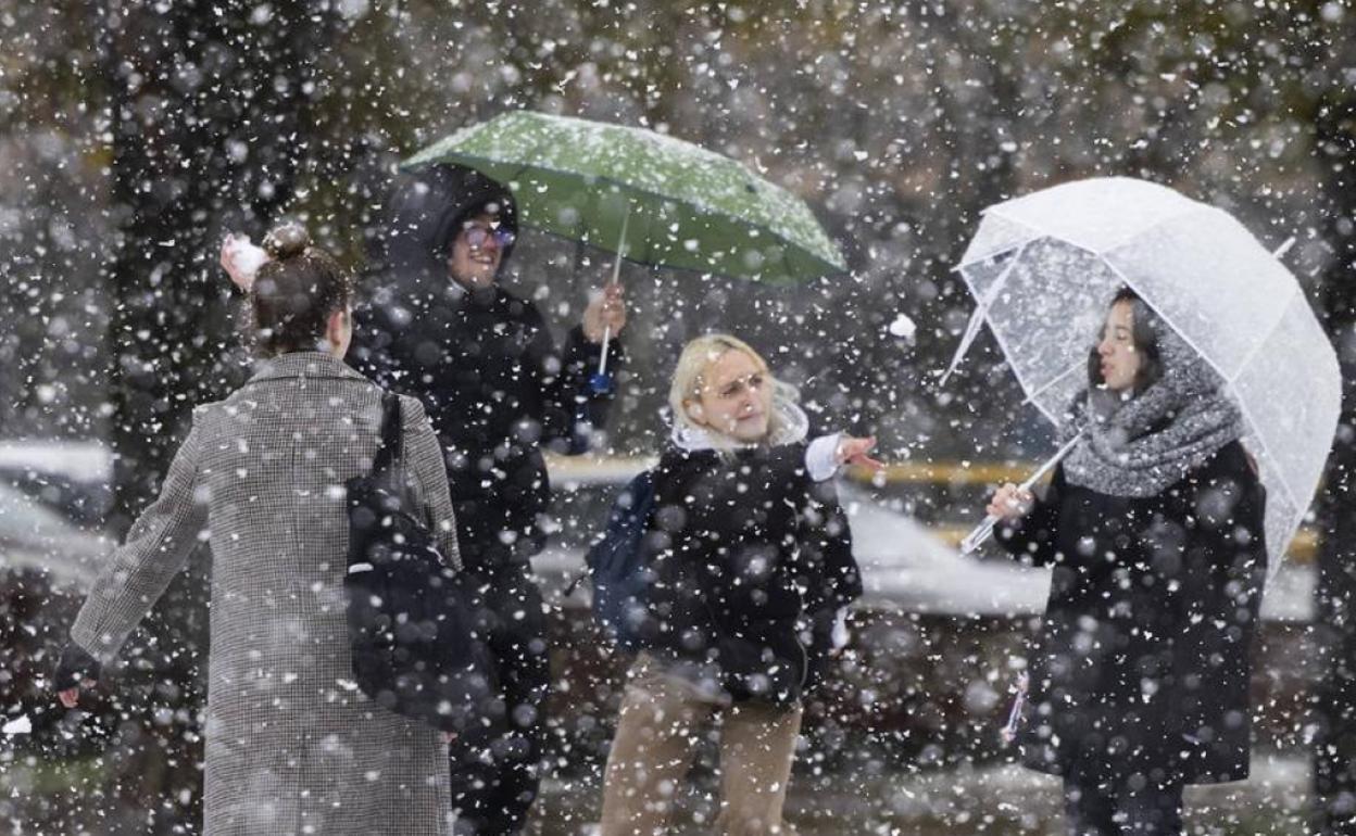 Nieve en Valladolid en una imagen de archivo.